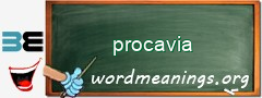 WordMeaning blackboard for procavia